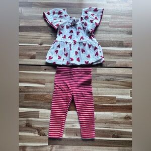 Jessica Simpson Hearts Blouse & Leggings Set